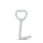 10kt White Gold Diamond Initial & Letter Pendant - Personalized Elegance Top view from the 10Kt White Gold Womens Round Diamond L Heart Letter Pendant 1 10 Cttwpin213972 collection by Splendid Jewellery