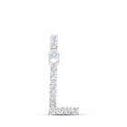 Radiant Love Diamond Initial Pendant Top view from the 10Kt White Gold Womens Round Diamond L Initial Letter Pendant 1 12 Cttwpin219111 collection by Splendid Jewellery