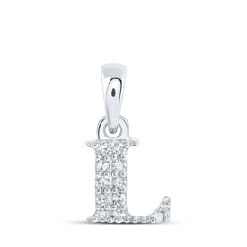 Radiant Love Diamond Initial Pendant Top view from the 10Kt White Gold Womens Round Diamond L Initial Letter Pendant 1 20 Cttwpin216210 collection by Splendid Jewellery