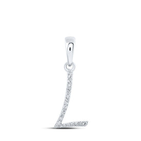 10kt White Gold Diamond Initial & Letter Pendant - Radiant Elegance for Every Occasion Top view from the 10Kt White Gold Womens Round Diamond L Initial Letter Pendant 1 20 Cttwpin216107 collection by Splendid Jewellery