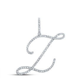 Luminous Diamond Monogram Pendant Top view from the 10Kt White Gold Womens Round Diamond L Initial Letter Pendant 5 8 Cttwpin217086 collection by Splendid Jewellery