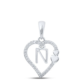 Captivating Diamond Monogram Pendant | 10kt White Gold Womens Round Diamond Monogram Pendant 1/10 Cttw | Splendid Jewellery Top view from the 10Kt White Gold Womens Round Diamond Letter Pendant 1 10 Cttwpin213608 collection by Splendid Jewellery