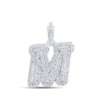 10kt White Gold Sparkling Diamond Initial & Letter Pendant Top view from the 10Kt White Gold Womens Round Diamond M Initial Letter Pendant 1 4 Cttwpin216522 collection by Splendid Jewellery