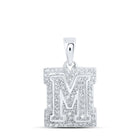 10kt White Gold Round Diamond Initial Pendant - Personalized Elegance at its Finest Top view from the 10Kt White Gold Womens Round Diamond M Initial Letter Pendant 1 4 Cttwpin216095 collection by Splendid Jewellery