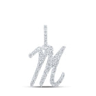 Splendid Jewellery 10kt White Gold Diamond Initial Pendant Top view from the 10Kt White Gold Womens Round Diamond M Initial Letter Pendant 1 5 Cttwpin216007 collection by Splendid Jewellery