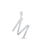 Sparkling Diamond Initial Pendant in 10kt White Gold - Personalize Your Elegance Top view from the 10Kt White Gold Womens Round Diamond M Initial Letter Pendant 1 6 Cttwpin216195 collection by Splendid Jewellery