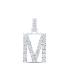 10kt White Gold Diamond Initial Pendant - Personalized Elegance Top view from the 10Kt White Gold Womens Round Diamond M Initial Letter Pendant 1 6 Cttwpin219119 collection by Splendid Jewellery