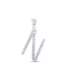 Splendid Jewellery 10kt White Gold Diamond Initial Necklace Top view from the 10Kt White Gold Womens Round Diamond N Initial Letter Pendant 1 10 Cttwpin216191 collection by Splendid Jewellery