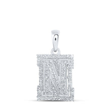 Load image into Gallery viewer, Splendid Jewellery 10kt White Gold Diamond Initial Pendant - Personalized Elegance Top view from the 10Kt White Gold Womens Round Diamond N Initial Letter Pendant 1 4 Cttwpin216091 collection by Splendid Jewellery