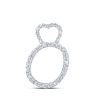 10kt White Gold Diamond Initial & Letter Pendant - Personalized Elegance at Its Finest Top view from the 10Kt White Gold Womens Round Diamond O Heart Letter Pendant 1 8 Cttwpin213950 collection by Splendid Jewellery