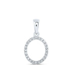 Dazzling Diamond Initial Pendant: 10kt White Gold Womens Round Diamond O Initial Letter Pendant 1/10 Cttw Top view from the 10Kt White Gold Womens Round Diamond O Initial Letter Pendant 1 10 Cttwpin216196 collection by Splendid Jewellery