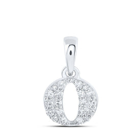 Radiant Brilliance: 10kt White Gold Diamond Initial Pendant Top view from the 10Kt White Gold Womens Round Diamond O Initial Letter Pendant 1 10 Cttwpin216216 collection by Splendid Jewellery