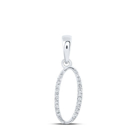 10kt White Gold Diamond Initial Pendant - Stunning Round 