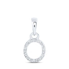 10kt White Gold Diamond Initial & Letter Pendant - Elegant and Sophisticated Jewelry Piece Top view from the 10Kt White Gold Womens Round Diamond O Initial Letter Pendant 1 20 Cttwpin216628 collection by Splendid Jewellery