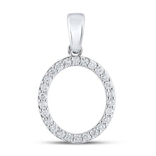 Load image into Gallery viewer, Elegant 10kt White Gold Diamond Initial Pendant - Personalized Letter Necklace Top view from the 10Kt White Gold Womens Round Diamond O Initial Letter Pendant 1 5 Cttwpin289222 collection by Splendid Jewellery
