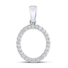 Elegant 10kt White Gold Diamond Initial Pendant - Personalized Letter Necklace Top view from the 10Kt White Gold Womens Round Diamond O Initial Letter Pendant 1 5 Cttwpin289222 collection by Splendid Jewellery