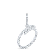 Load image into Gallery viewer, Sparkling Diamond Initial Pendant in 10kt White Gold Top view from the 10Kt White Gold Womens Round Diamond O Initial Letter Pendant 1 6 Cttwpin216009 collection by Splendid Jewellery