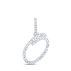 Sparkling Diamond Initial Pendant in 10kt White Gold Top view from the 10Kt White Gold Womens Round Diamond O Initial Letter Pendant 1 6 Cttwpin216009 collection by Splendid Jewellery