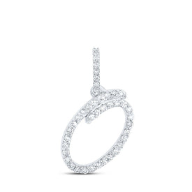 Sparkling Diamond Initial Pendant in 10kt White Gold Top view from the 10Kt White Gold Womens Round Diamond O Initial Letter Pendant 1 6 Cttwpin216009 collection by Splendid Jewellery