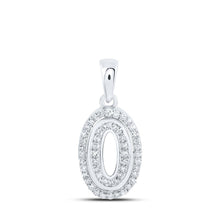 Load image into Gallery viewer, 10kt White Gold Diamond Initial Pendant - Personalized Elegance and Dazzling Brilliance Top view from the 10Kt White Gold Womens Round Diamond O Initial Letter Pendant 1 6 Cttwpin216096 collection by Splendid Jewellery