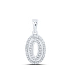 10kt White Gold Diamond Initial Pendant - Personalized Elegance and Dazzling Brilliance Top view from the 10Kt White Gold Womens Round Diamond O Initial Letter Pendant 1 6 Cttwpin216096 collection by Splendid Jewellery