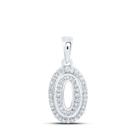 10kt White Gold Diamond Initial Pendant - Personalized Elegance and Dazzling Brilliance Top view from the 10Kt White Gold Womens Round Diamond O Initial Letter Pendant 1 6 Cttwpin216096 collection by Splendid Jewellery