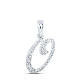 Radiant Reflections: 10kt White Gold Diamond Initial Pendant Top view from the 10Kt White Gold Womens Round Diamond O Initial Letter Pendant 1 8 Cttwpin216922 collection by Splendid Jewellery