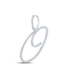 10kt White Gold Round Diamond O Initial Letter Pendant - Captivating Brilliance Side view from the 10Kt White Gold Womens Round Diamond O Initial Letter Pendant 3 8 Cttwpin217074 collection by Splendid Jewellery