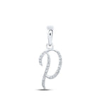 Enchanting Diamond Initial Pendant in 10kt White Gold - Personalized Elegance Top view from the 10Kt White Gold Womens Round Diamond P Initial Letter Pendant 1 12 Cttwpin216124 collection by Splendid Jewellery