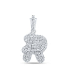Radiant Reflections: 10kt White Gold Diamond Initial Pendant Top view from the 10Kt White Gold Womens Round Diamond R Initial Letter Pendant 1 5 Cttwpin216521 collection by Splendid Jewellery