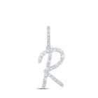 Splendid Jewellery 10kt White Gold Diamond Initial Pendant Top view from the 10Kt White Gold Womens Round Diamond R Initial Letter Pendant 1 8 Cttwpin216023 collection by Splendid Jewellery