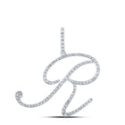 Radiant Reflections: 10kt White Gold Diamond Initial Pendant Top view from the 10Kt White Gold Womens Round Diamond R Initial Letter Pendant 5 8 Cttwpin217055 collection by Splendid Jewellery