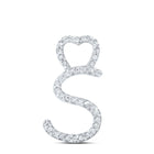 Serenity's Sparkling Diamond S Pendant Top view from the 10Kt White Gold Womens Round Diamond S Heart Letter Pendant 1 8 Cttwpin213947 collection by Splendid Jewellery