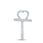 Romantic Initial Sparkle Pendant | 10kt White Gold Womens Round Diamond T Heart Letter Pendant 1/10 Cttw | Splendid Jewellery Top view from the 10Kt White Gold Womens Round Diamond T Heart Letter Pendant 1 10 Cttwpin213948 collection by Splendid Jewellery