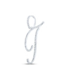 Sparkling Diamond T Initial Pendant in 10kt White Gold Side view from the 10Kt White Gold Womens Round Diamond T Initial Letter Pendant 3 8 Cttwpin217056 collection by Splendid Jewellery