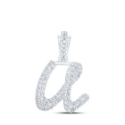 10kt White Gold Diamond Initial & Letter Pendant - Personalized Elegance and Brilliance Top view from the 10Kt White Gold Womens Round Diamond U Cursive Initial Letter Pendant 1 3 Cttwpin216733 collection by Splendid Jewellery