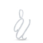 10kt White Gold Diamond Initial Pendant - Personalized Elegance and Brilliance Side view from the 10Kt White Gold Womens Round Diamond U Initial Letter Pendant 1 2 Cttwpin217047 collection by Splendid Jewellery