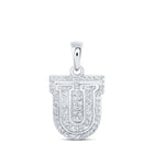 Radiant Diamond U Initial Pendant - Personalized Elegance in 10kt White Gold Top view from the 10Kt White Gold Womens Round Diamond U Initial Letter Pendant 1 5 Cttwpin216209 collection by Splendid Jewellery