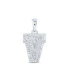 10kt White Gold Diamond Initial Pendant: A Sparkling Symbol of Personal Connection Top view from the 10Kt White Gold Womens Round Diamond V Initial Letter Pendant 1 6 Cttwpin216222 collection by Splendid Jewellery