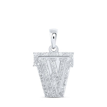 Load image into Gallery viewer, Captivating Round Diamond Initial Pendant in 10kt White Gold Top view from the 10Kt White Gold Womens Round Diamond W Initial Letter Pendant 1 5 Cttwpin216224 collection by Splendid Jewellery