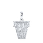 Captivating Round Diamond Initial Pendant in 10kt White Gold Top view from the 10Kt White Gold Womens Round Diamond W Initial Letter Pendant 1 5 Cttwpin216224 collection by Splendid Jewellery