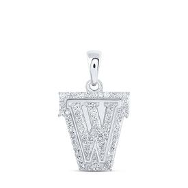 Captivating Round Diamond Initial Pendant in 10kt White Gold Top view from the 10Kt White Gold Womens Round Diamond W Initial Letter Pendant 1 5 Cttwpin216224 collection by Splendid Jewellery