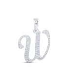 Splendid Jewellery 10kt White Gold Diamond Initial Pendant - Personalized Elegance at Its Finest Top view from the 10Kt White Gold Womens Round Diamond W Initial Letter Pendant 1 5 Cttwpin216958 collection by Splendid Jewellery