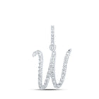 Radiant Reflections: 10kt White Gold Diamond Initial Pendant Top view from the 10Kt White Gold Womens Round Diamond W Initial Letter Pendant 1 6 Cttwpin216055 collection by Splendid Jewellery