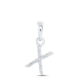 Radiant Reflections: 10kt White Gold Diamond Initial & Letter Pendant Top view from the 10Kt White Gold Womens Round Diamond X Initial Letter Pendant 03 Cttwpin216647 collection by Splendid Jewellery