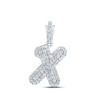 Romantic Reflections: 10kt White Gold Diamond X Initial Pendant Top view from the 10Kt White Gold Womens Round Diamond X Initial Letter Pendant 1 5 Cttwpin216572 collection by Splendid Jewellery