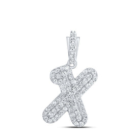 Romantic Reflections: 10kt White Gold Diamond X Initial Pendant Top view from the 10Kt White Gold Womens Round Diamond X Initial Letter Pendant 1 5 Cttwpin216572 collection by Splendid Jewellery