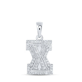 10kt White Gold Diamond Initial & Letter Pendant - Personalized Elegance and Timeless Beauty Top view from the 10Kt White Gold Womens Round Diamond X Initial Letter Pendant 1 5 Cttwpin216223 collection by Splendid Jewellery