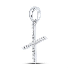 Load image into Gallery viewer, Elegant Brilliance: 10kt White Gold Diamond Initial Pendant Side view from the 10Kt White Gold Womens Round Diamond X Initial Letter Pendant 1 6 Cttwpin289243 collection by Splendid Jewellery