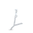 10kt White Gold Diamond Initial Pendant - Personalized Elegance at its Finest Top view from the 10Kt White Gold Womens Round Diamond Y Initial Letter Pendant 1 12 Cttwpin216326 collection by Splendid Jewellery
